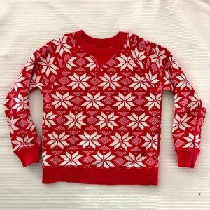 Hanna Andersson Holiday Pullover Sweatshirt Scandi Snowflake Print Size 6-7